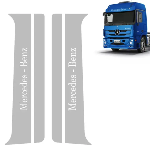 Par Aplique Inox Coluna da Porta para Caminhão MB Actros até 2020