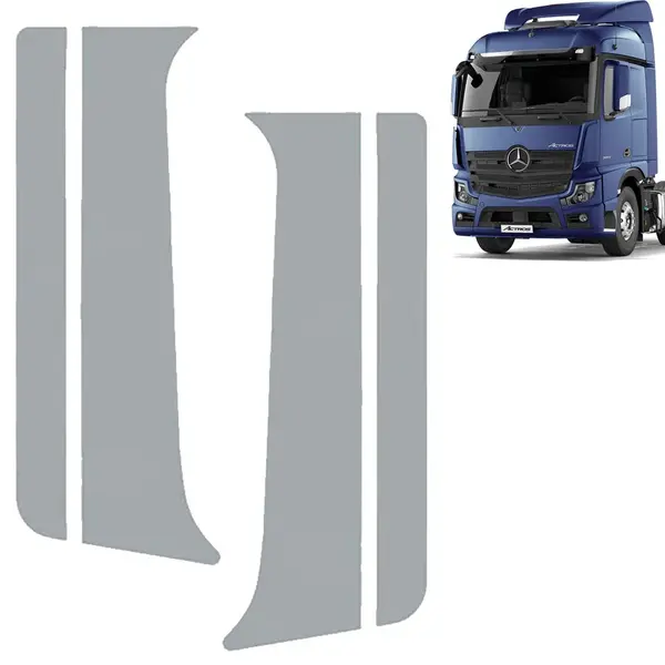 Par Aplique Inox Coluna da Porta para Caminhão New MB Actros 2021