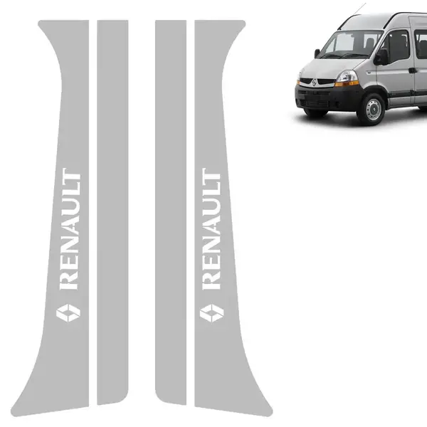 Par Aplique Inox Coluna da Porta para Renault Master até 2013