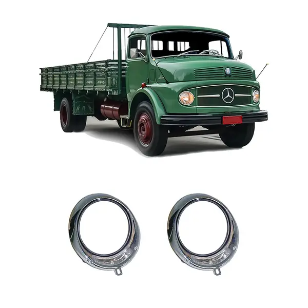 Par Aro Farol Caminhão MB 1113 VW Kombi Cromado Tremendao