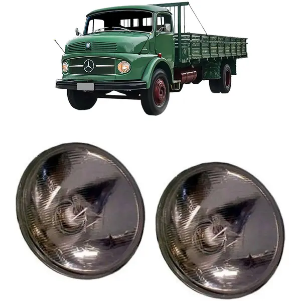 Par Bloco Ótico Farol Caminhão MB 1113 Subst Sealed Beam Br