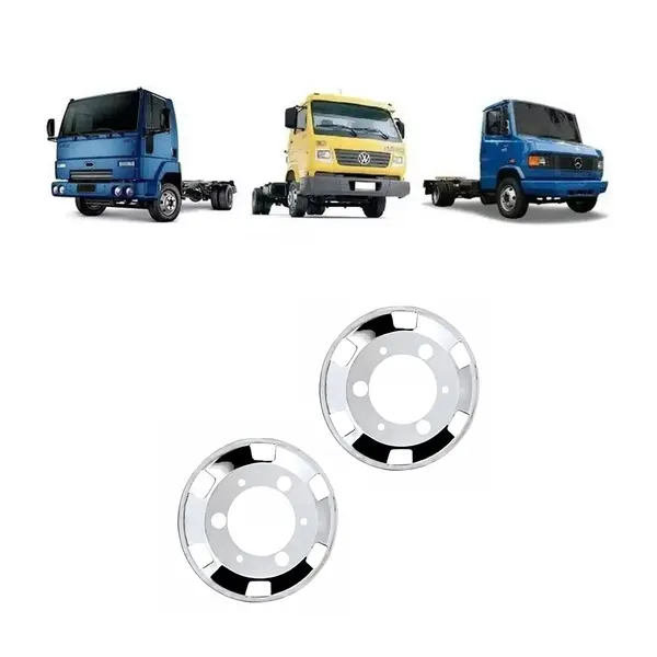 Par Calota Aro 17,5 6F Inox Spedline MB VW Ford Cargo Daily 3/4