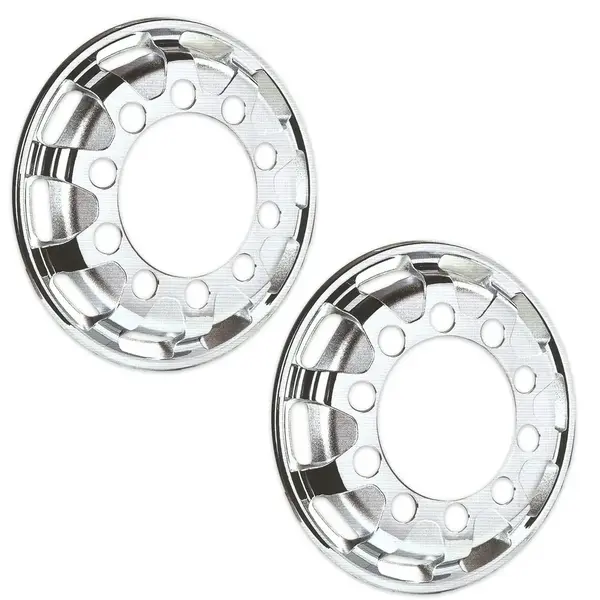 Par Calota Dianteira Cromada Racetruck para Caminhão Roda Aro 22,5
