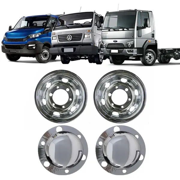 Par Calota Traseira Embutir Speed Aro 17,5 Pneu 215 c/ Cubos