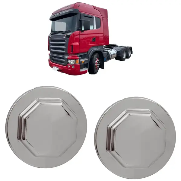 Par Capa Cromada Cubo Roda Dianteira Caminhão Sc S5 P G R