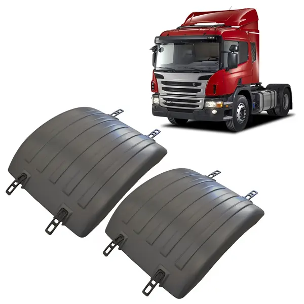 Par Centro Paralama Modelo Scania S5 Tripartido c/ Presilhas