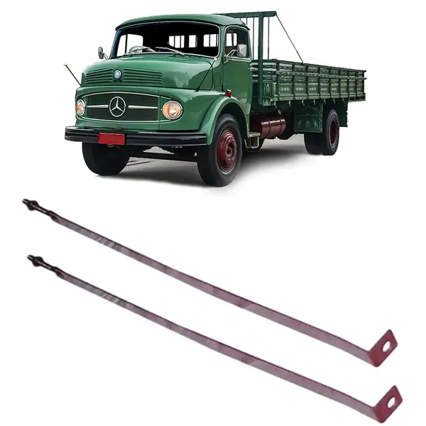 Par Cinta Abraçadeira Tanque Ar Duplo Caminhão MB 1313