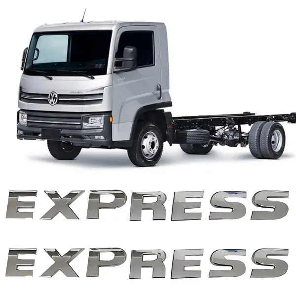 Par Emblema Caminhão VW Express Plástico Cromado Lateral