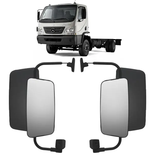 Par Espelho Retrovisor Completo Convexo para MB Accelo 2020 com Medidas 42x21cm