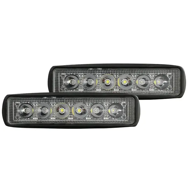 Par Farol Milha Auxiliar LED Parachoque e Spoiler Retangular 18W