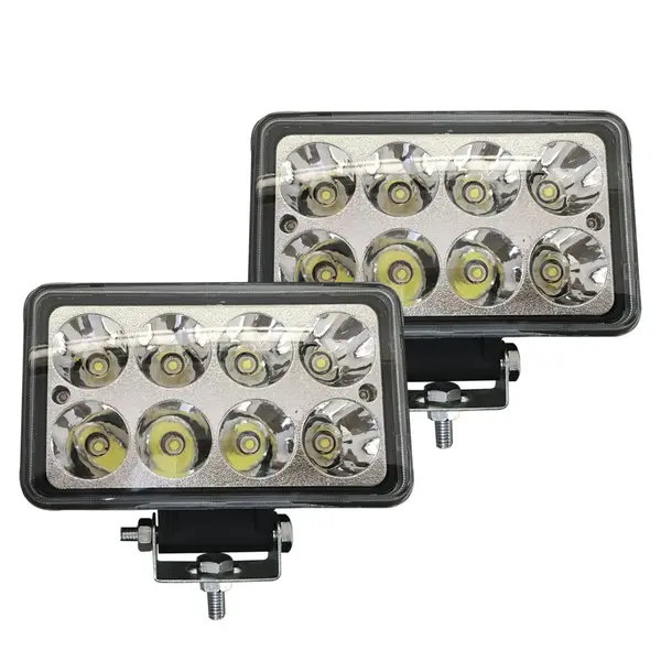 Par Farol Milha Auxiliar LED Parachoque e Spoiler Retangular 24W