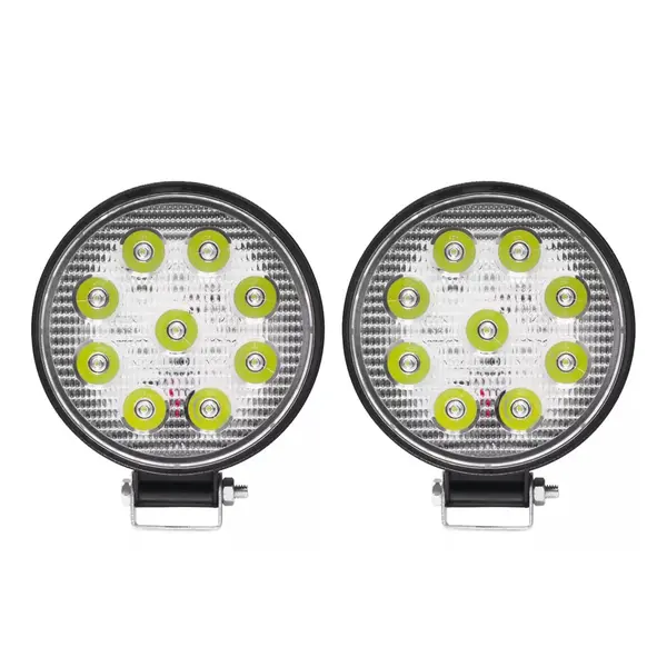 Par Farolete LED Redondo 9 LEDS 27W 9 Cm 12v / 24v
