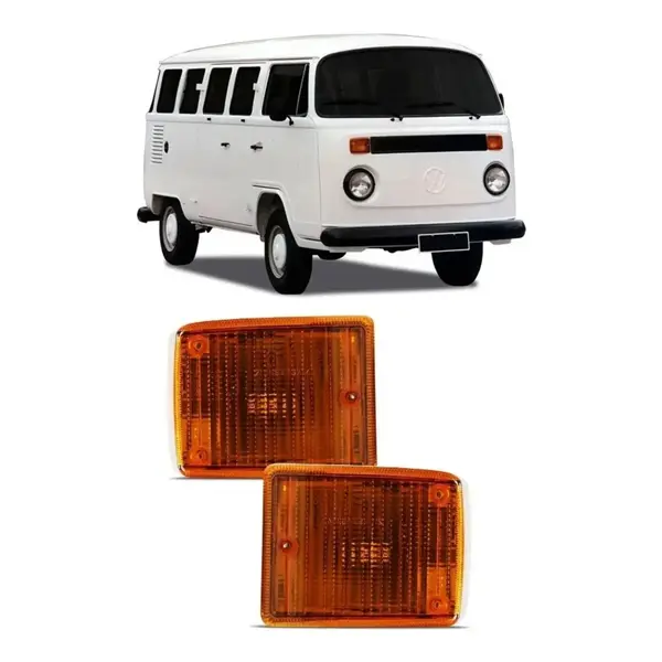 Par Lanterna Dianteira Pisca Perua Kombi Clipper 1976 a 2012 Amarela