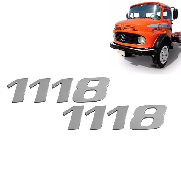 Par Letreiro Emblema Cromado para Caminhão MB 1118