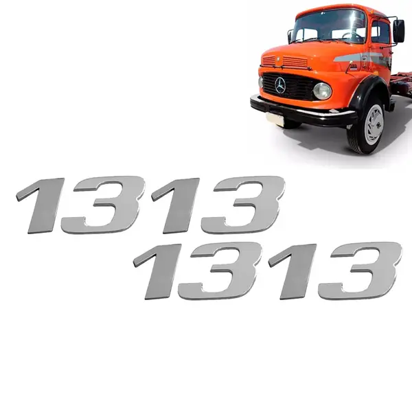 Par Letreiro Emblema Cromado para Caminhão MB 1313