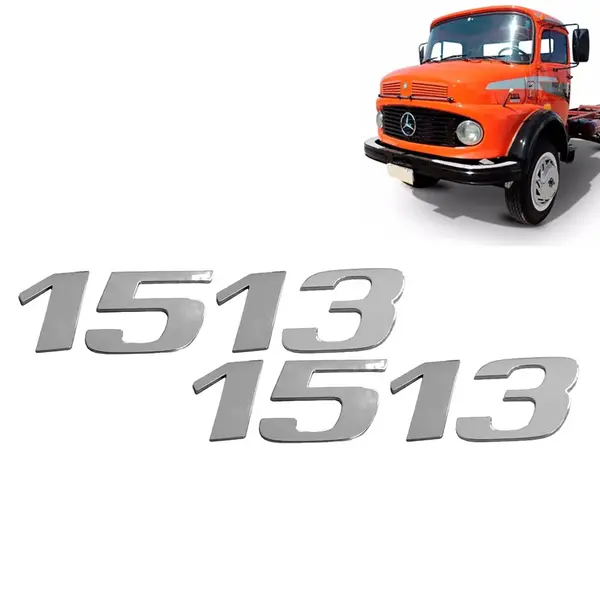 Par Letreiro Emblema Cromado para Caminhão MB 1513