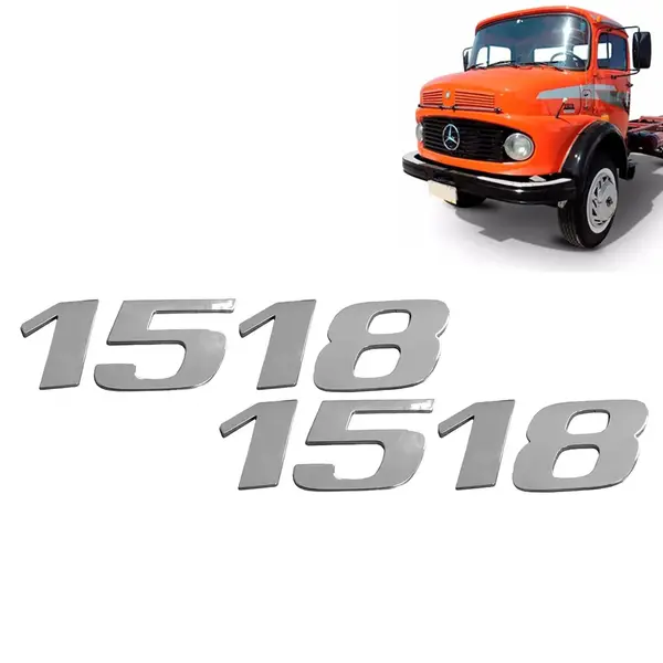 Par Letreiro Emblema Cromado para Caminhão MB 1518