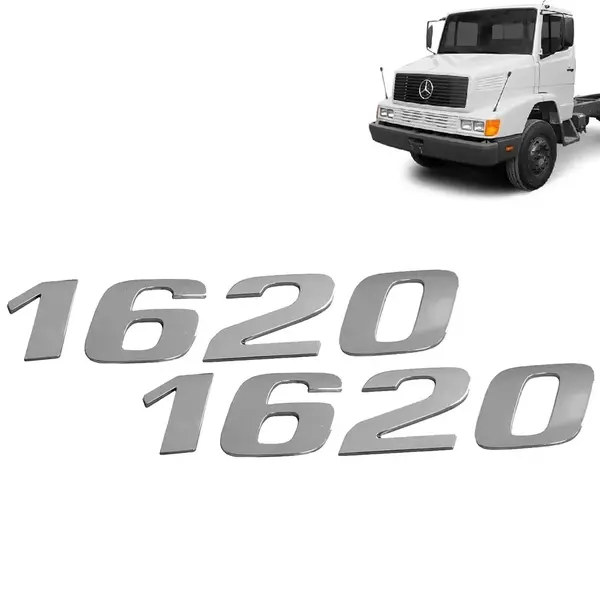 Par Letreiro Emblema Cromado para Caminhão MB 1620