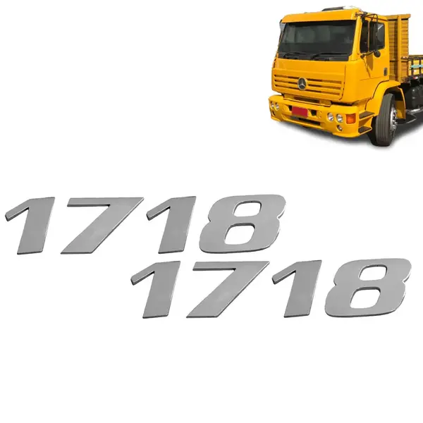 Par Letreiro Emblema Cromado para Caminhão MB 1718