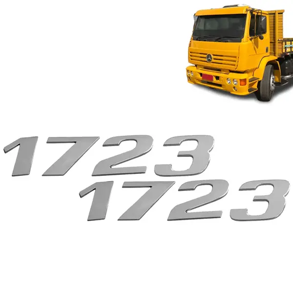 Par Letreiro Emblema Cromado para Caminhão MB 1723