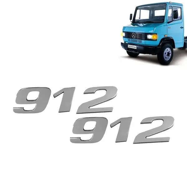 Par Letreiro Emblema Cromado para Caminhão MB 912