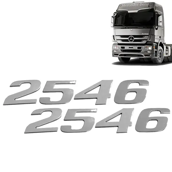 Par Letreiro Emblema Cromado para Caminhão MB Actros 2546