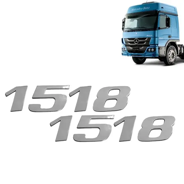 Par Letreiro Emblema Cromado para Caminhão MB Atego 1518