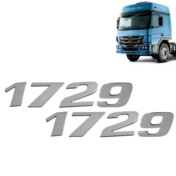 Par Letreiro Emblema Cromado para Caminhão MB Atego 1729