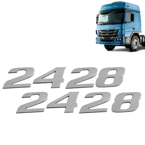 Par Letreiro Emblema Cromado para Caminhão MB Atego 2428