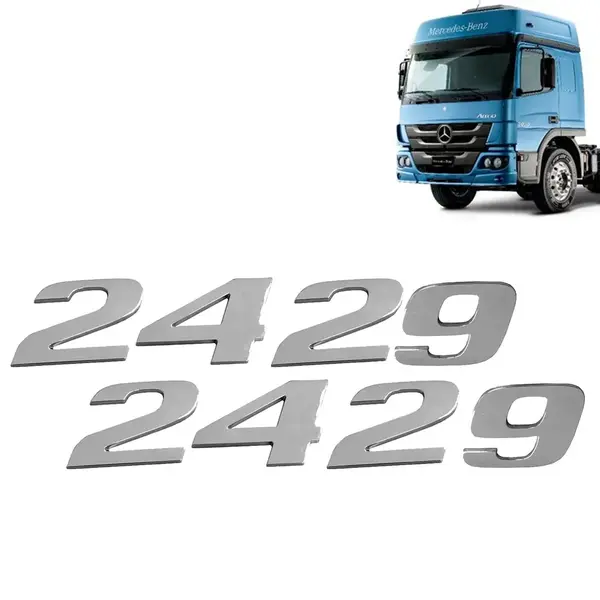 Par Letreiro Emblema Cromado para Caminhão MB Atego 2429