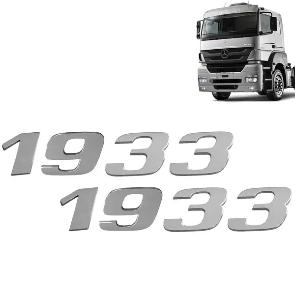 Par Letreiro Emblema Cromado para Caminhão MB Axor 1933
