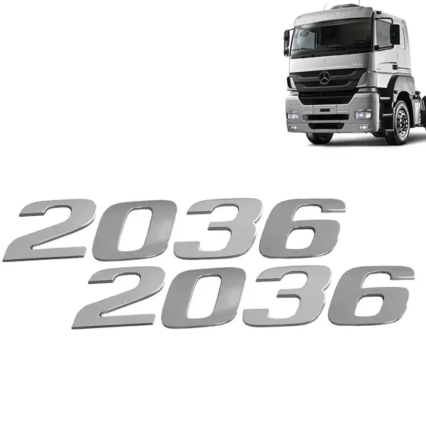 Par Letreiro Emblema Cromado para Caminhão MB Axor 2036