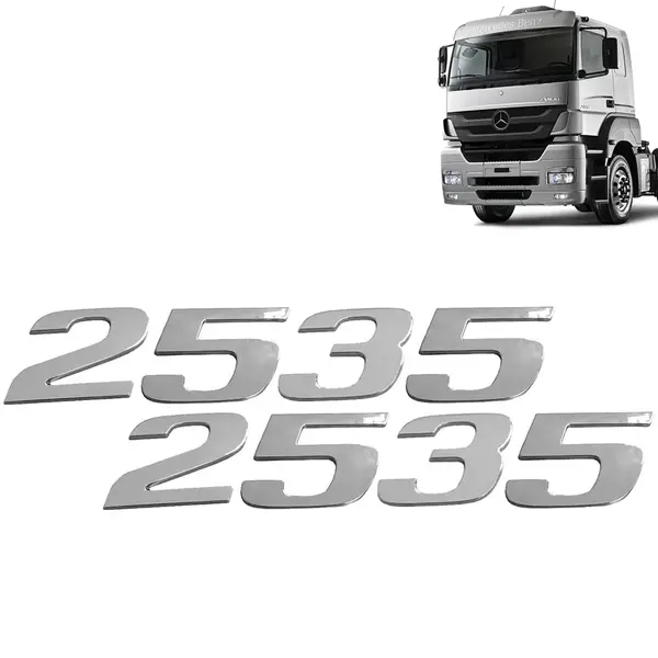 Par Letreiro Emblema Cromado para Caminhão MB Axor 2535