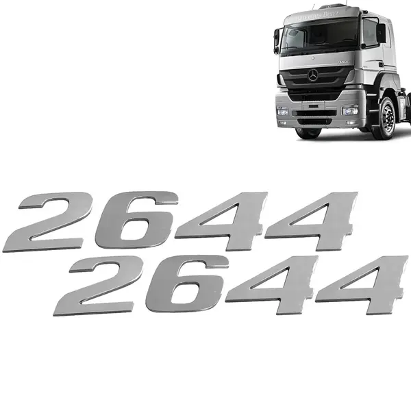Par Letreiro Emblema Cromado para Caminhão MB Axor 2644