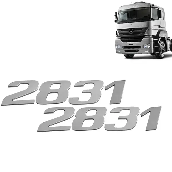 Par Letreiro Emblema Cromado para Caminhão MB Axor 2831