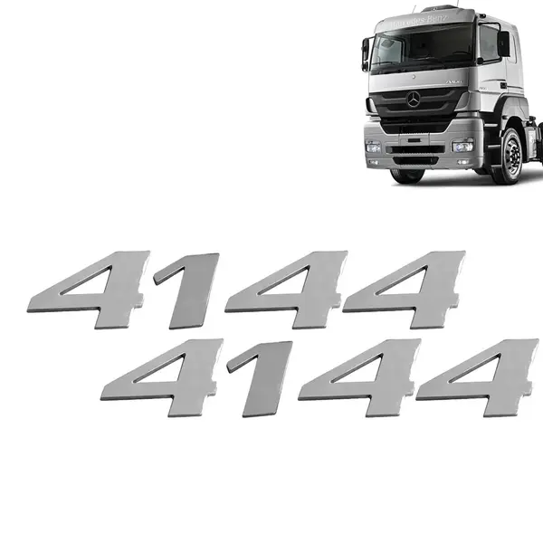 Par Letreiro Emblema Cromado para Caminhão MB Axor 4144