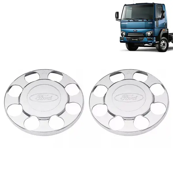 Par Sobre Tampa Cubo Cromada Traseira para Caminhão Ford Cargo 1119