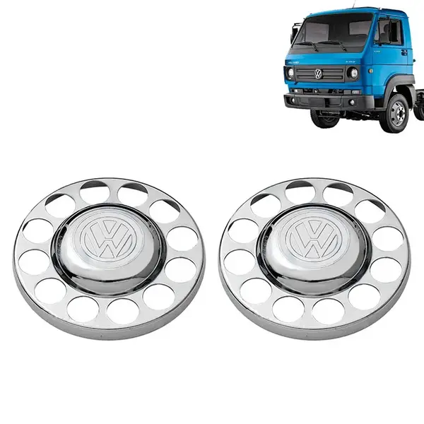 Par Sobre Tampa Cubo Cromada Traseira para Caminhão VW Delivery até 2017
