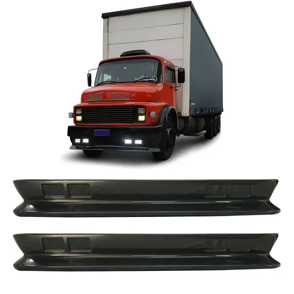 Par Spoiler Parachoque Caminhão MB 1113 Cara Preta Fechado