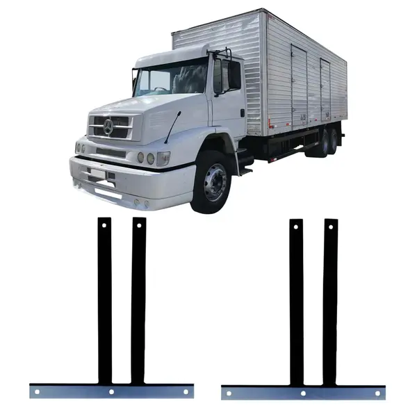 Par Suporte Aparabarro Caminhão MB 1620 Preto Dianteiro