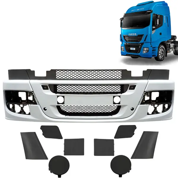Para-Choque Dianteiro em Plástico para Caminhão Iveco Hi-way 2014 á 2020 com Tampas