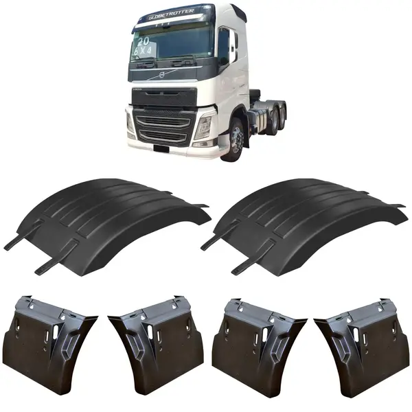 Paralama Tração Caminhão Volvo FH a Partir 2015... Jogo 2 Rodas c/ Presilha