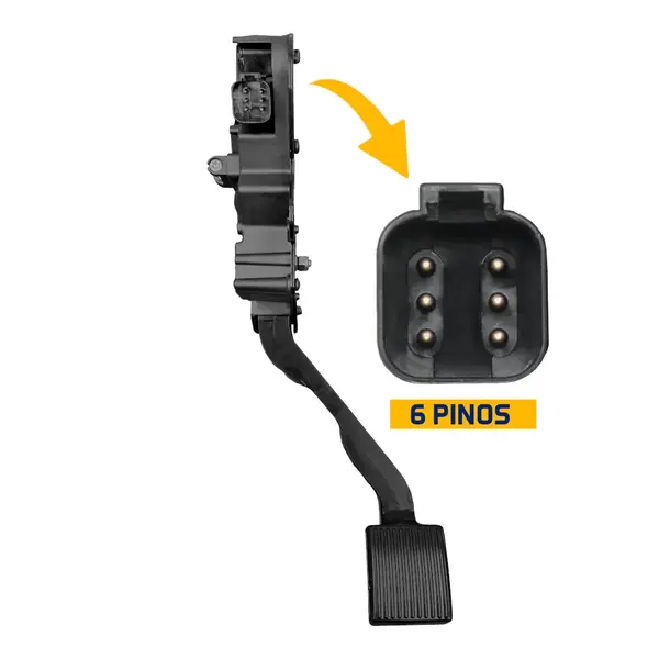 Pedal do Acelerador com Sensor - Sem Fio - 6 Pinos - Volvo VM