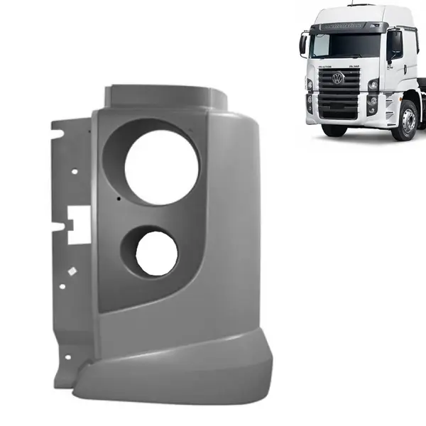 Ponteira Para-Choque Cinza para Caminhão VW Constellation 3 Estribos Lado Esquerdo
