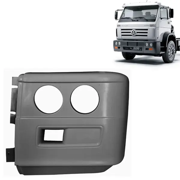 Ponteira Para-Choque Dianteiro para Caminhão VW Titan / Worker com Aba Lado Esquerdo Cinza