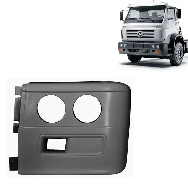 Ponteira Para-Choque Dianteiro para Caminhão VW Titan / Worker Lado Esquerdo Cinza