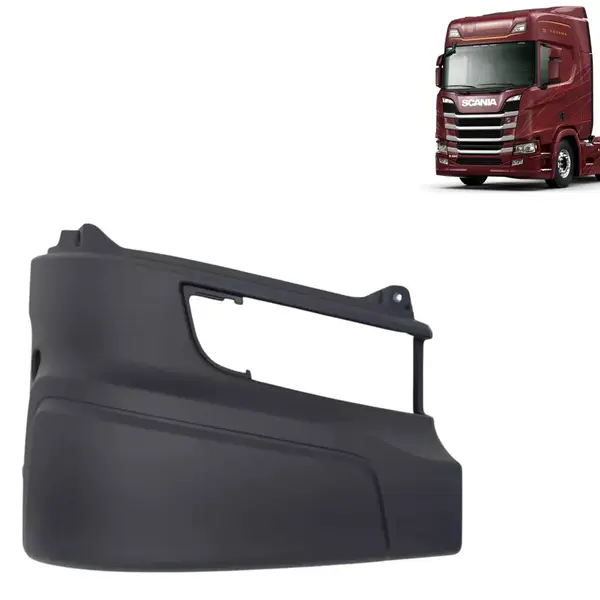 Ponteira Para-Choque Médio para Caminhão Scania NTG Após 2019 Lado Direito com Ressalto