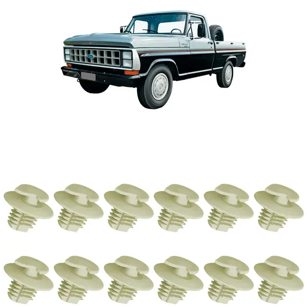 Presilha para Forro de Porta Ford Caminhão F1000 4000 até 1992 - Kit com 12 Peças