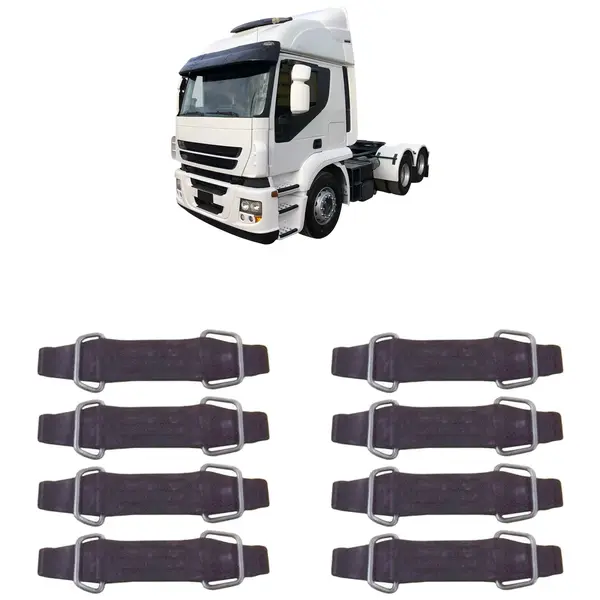 Presilha Tampa Caixa Bateria Iveco Stralis Eurotech KIT 8PÇS