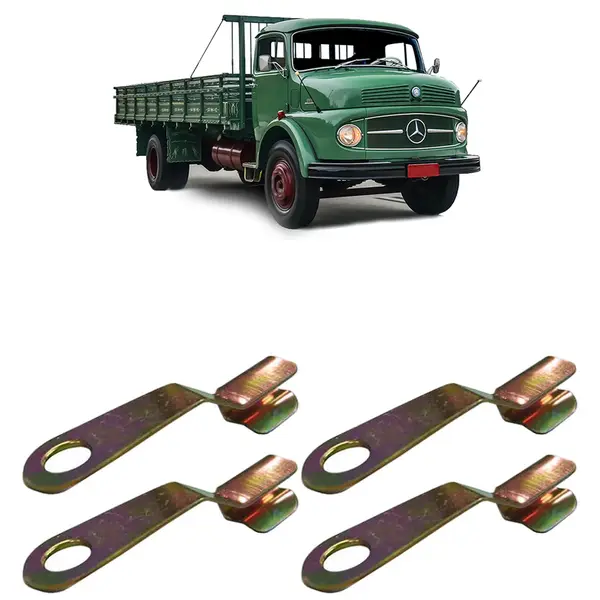 Presilha Tirante Fechadura Porta Caminhão MB KIT 4 Peças